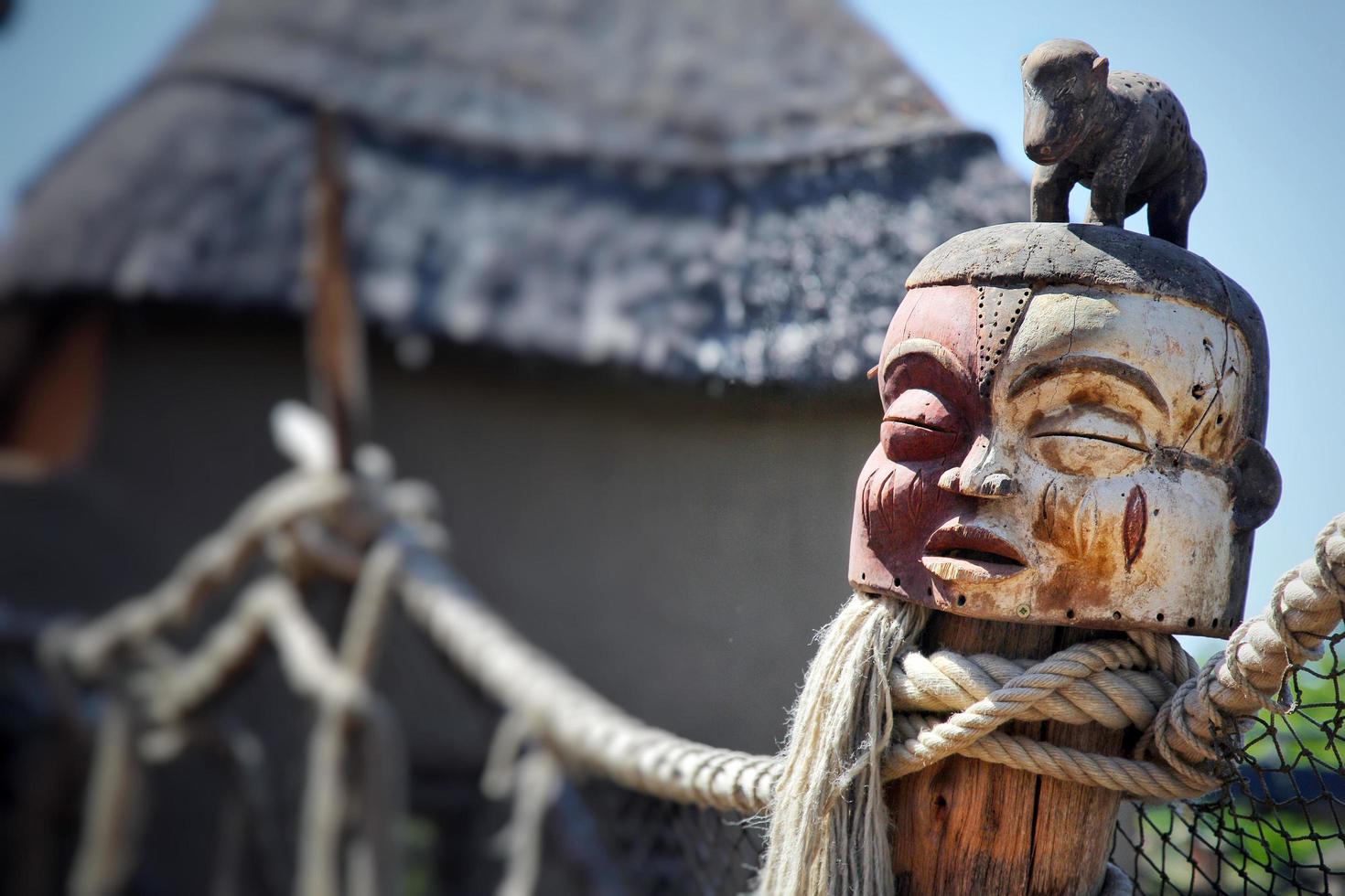 Abstract Vintage Antique African Mask photo