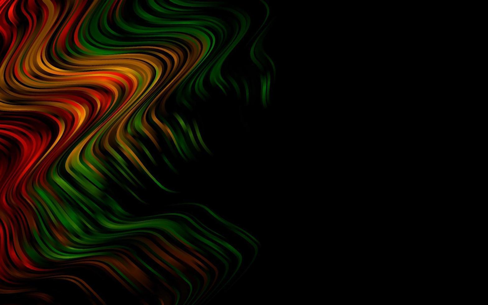 Fondo de vector de arco iris multicolor oscuro con círculos curvos.