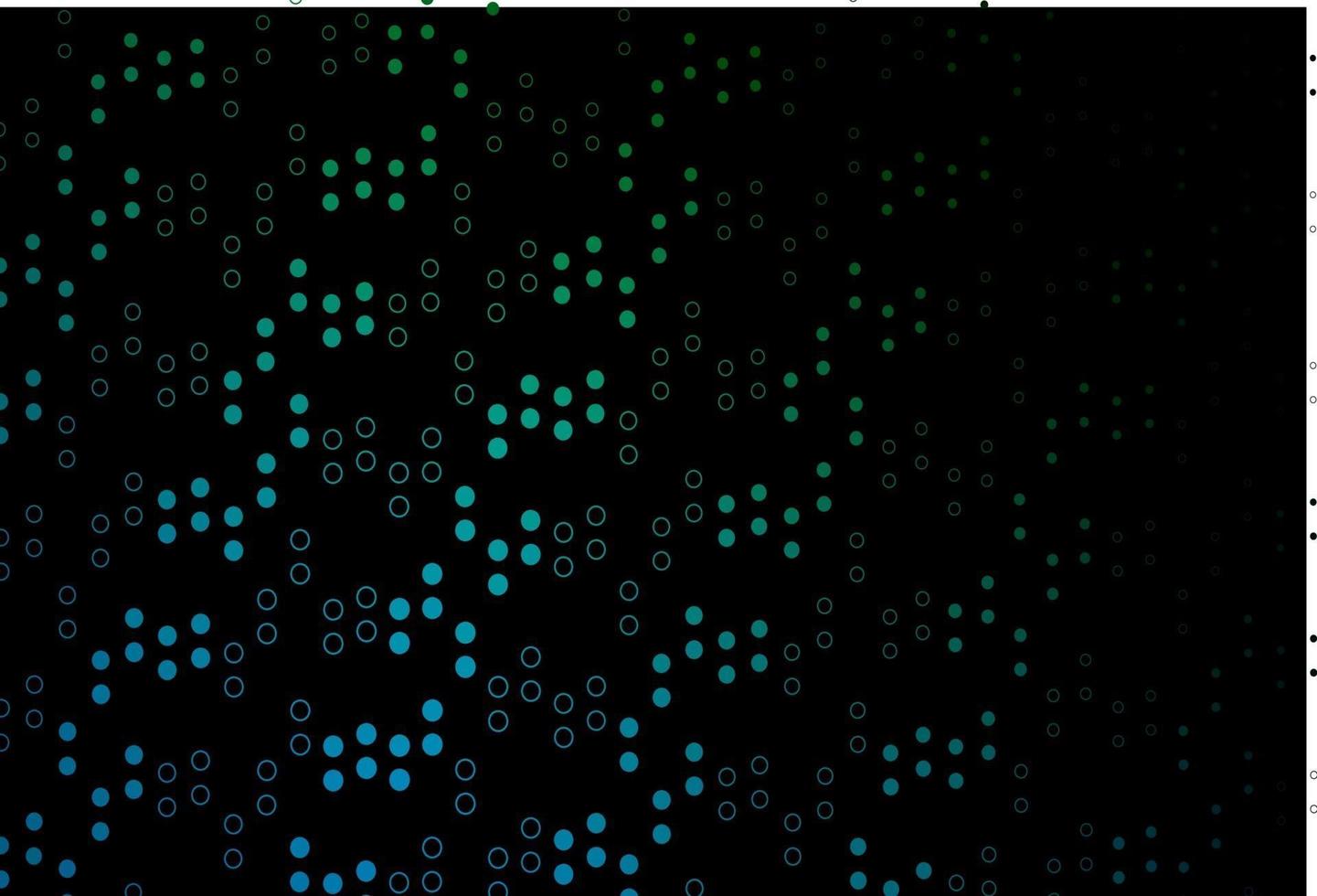 Telón de fondo de vector azul oscuro, verde con puntos.