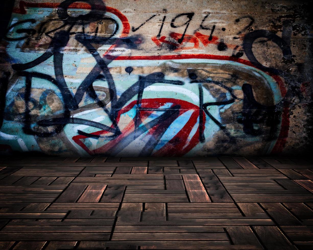 Abstract Graffiti Wall Room Interior Stage photo