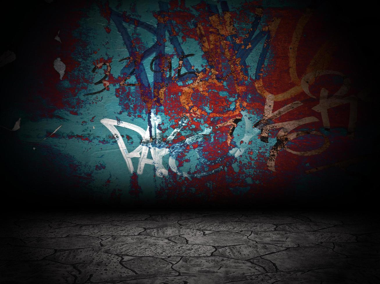 Abstract Graffiti Wall Room Interior Stage photo