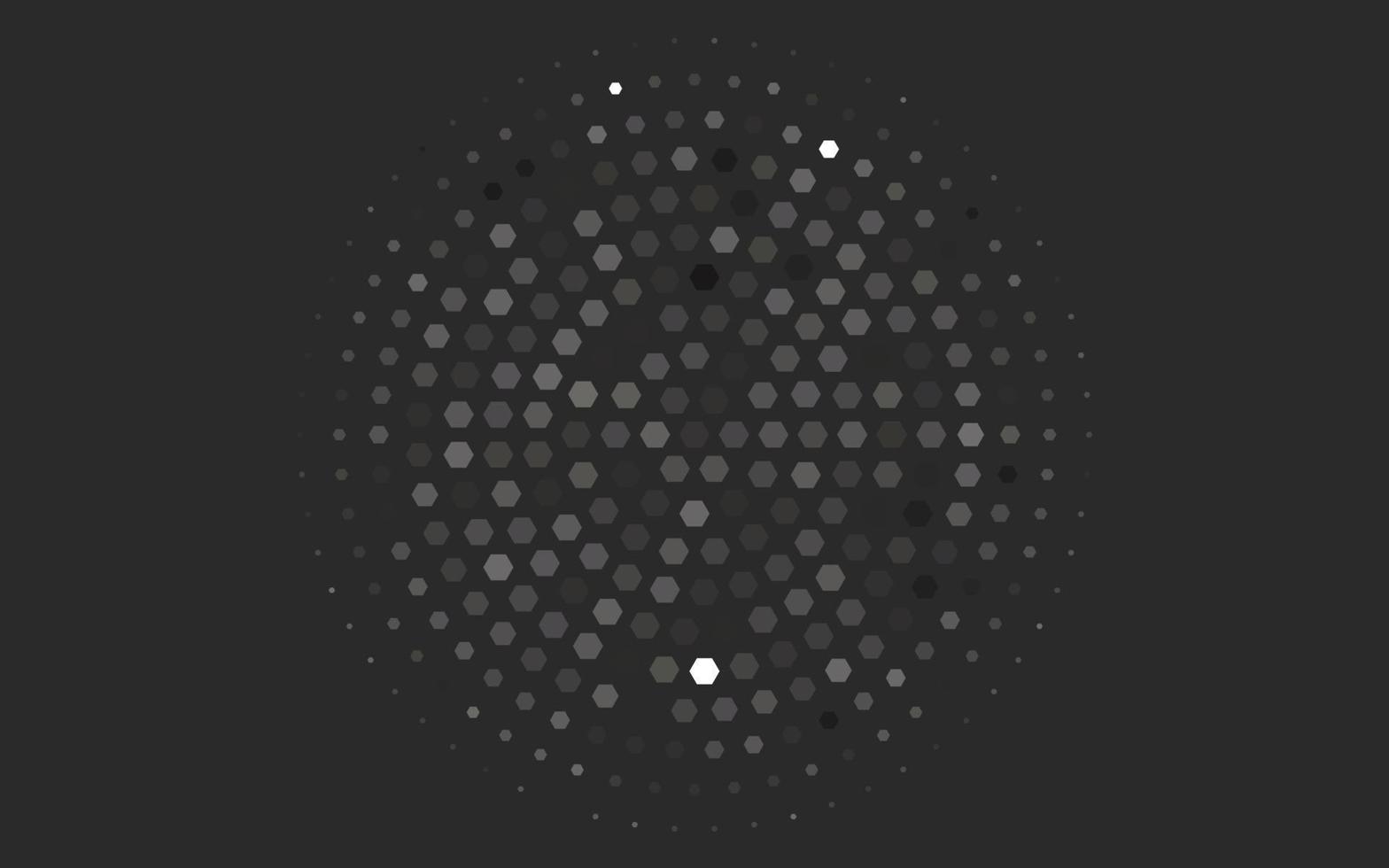 textura de vector negro claro con hexágonos de colores.