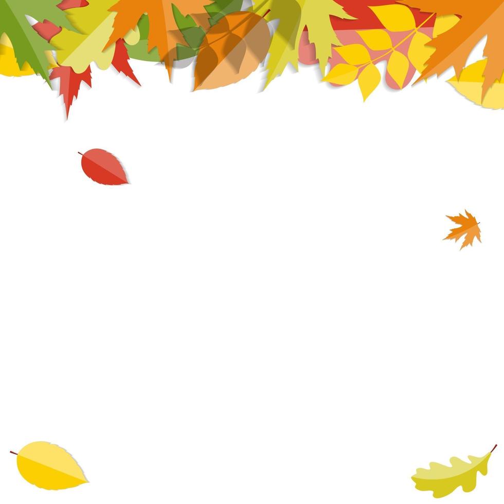 Fondo de hojas naturales de otoño brillante. ilustración vectorial vector