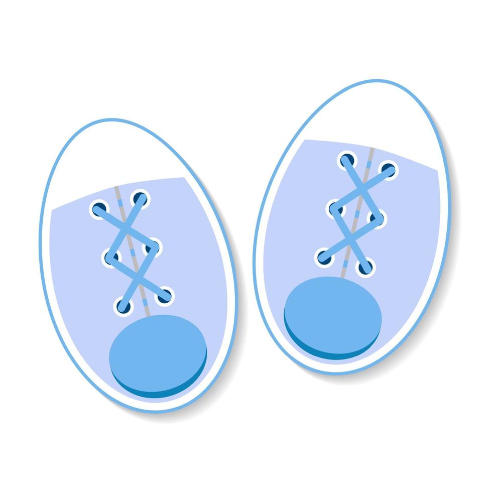 Ilustración vectorial de zapatos de bebé azul para niño recién nacido vector