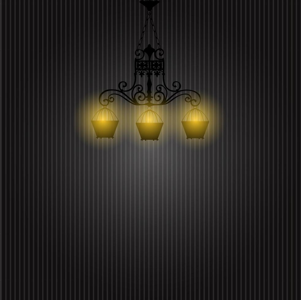 Vintage Background with Chandelier Vector Illustration