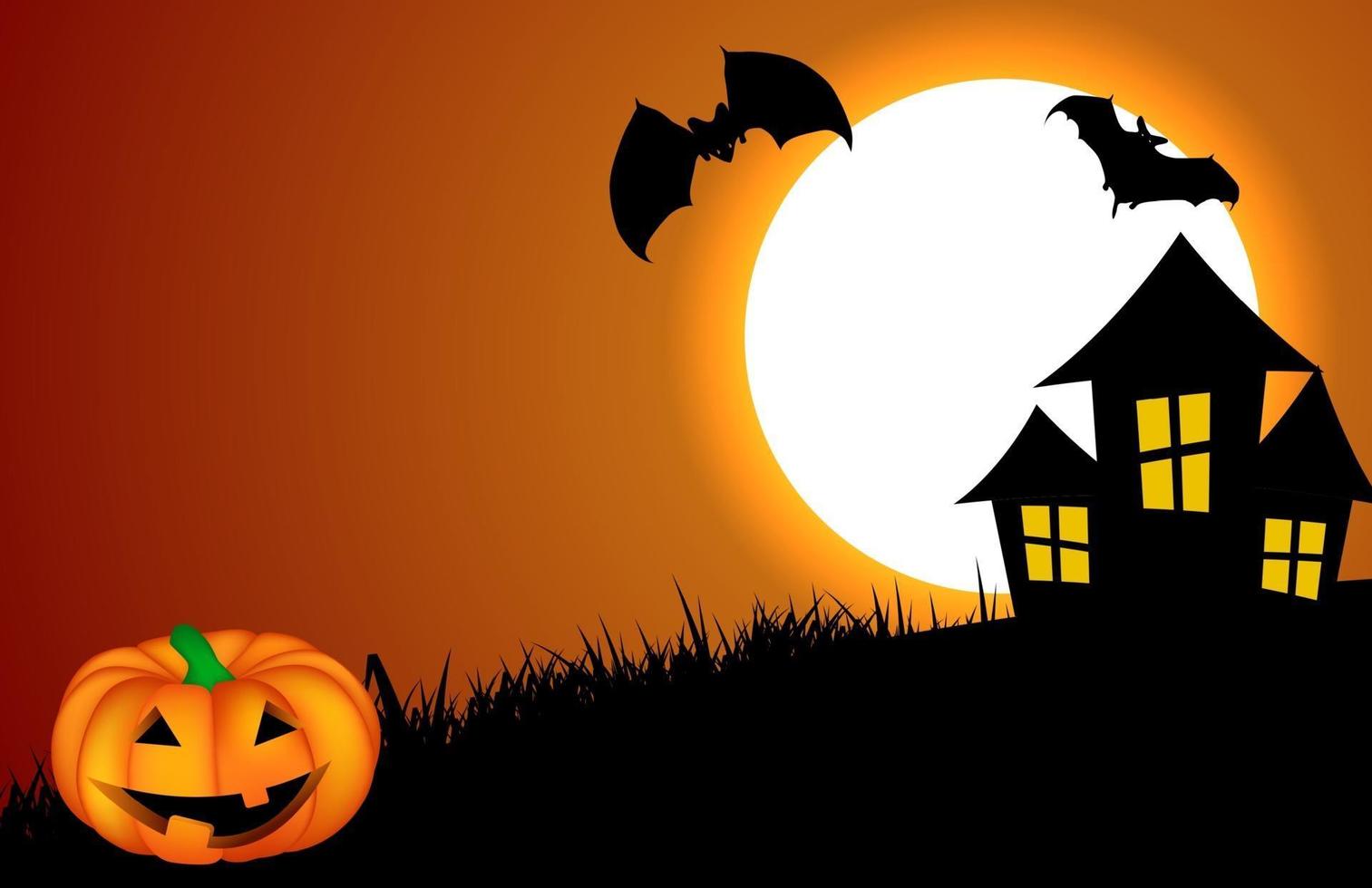 Halloween Background with Pumpkin Vector Illustration