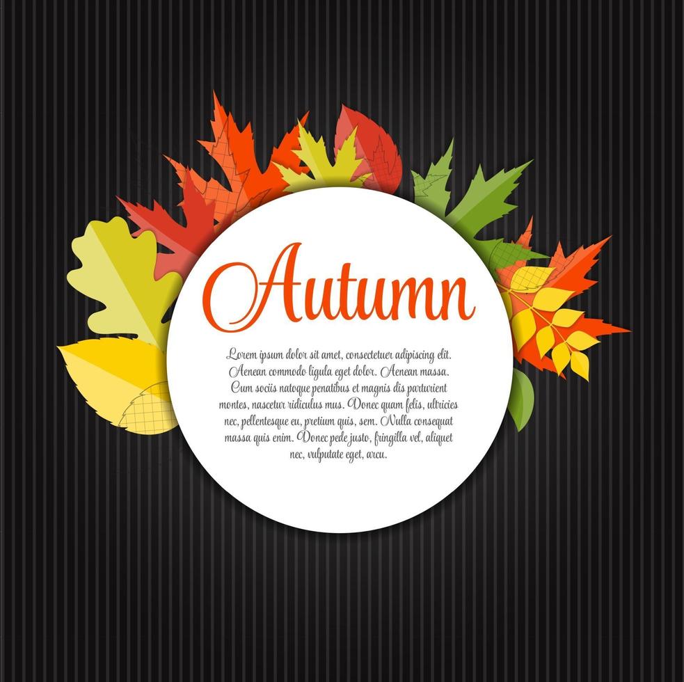 Shiny Autumn Natural Leaves Background. Vector Illustration