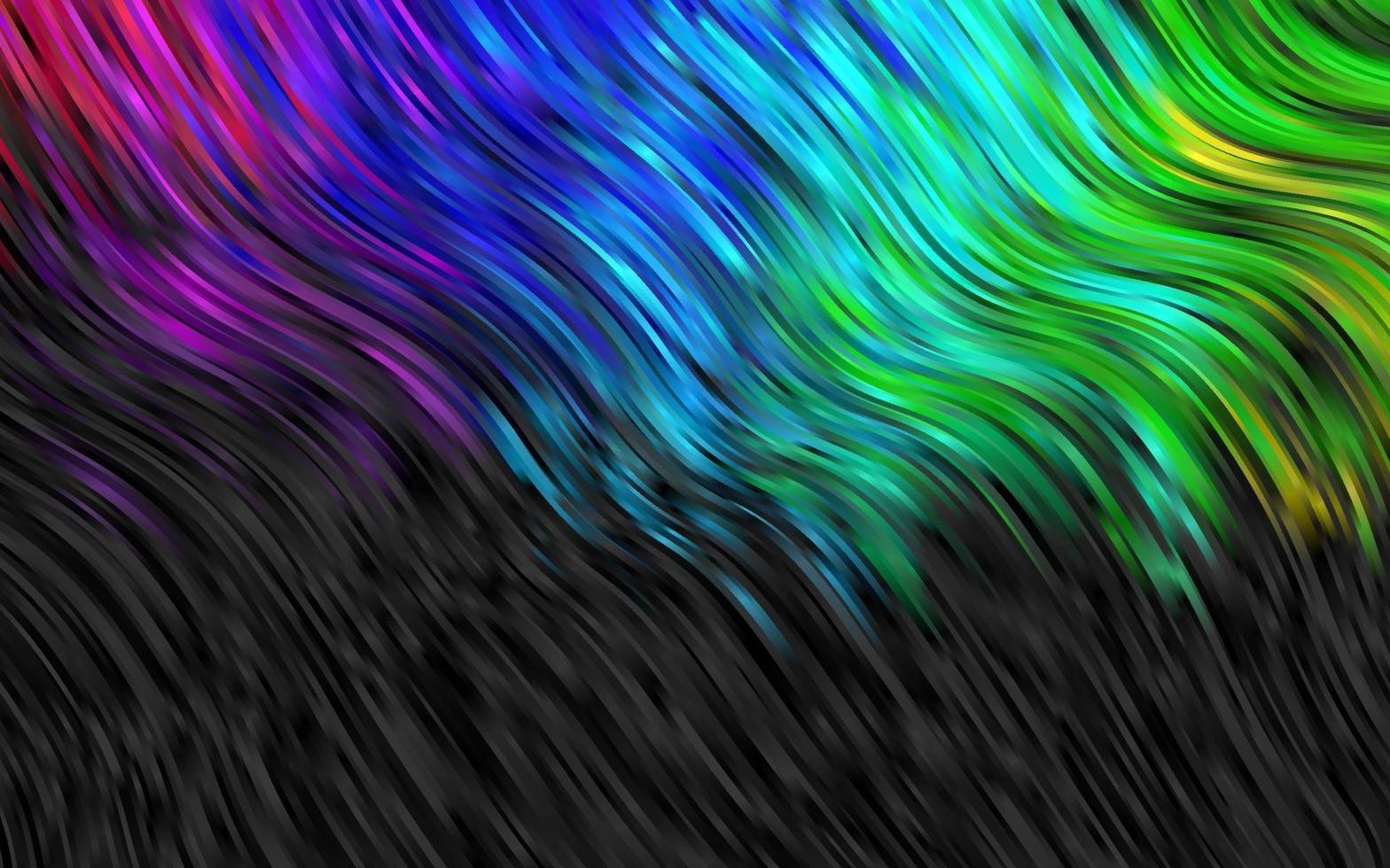 Fondo de vector de arco iris multicolor oscuro con formas líquidas.