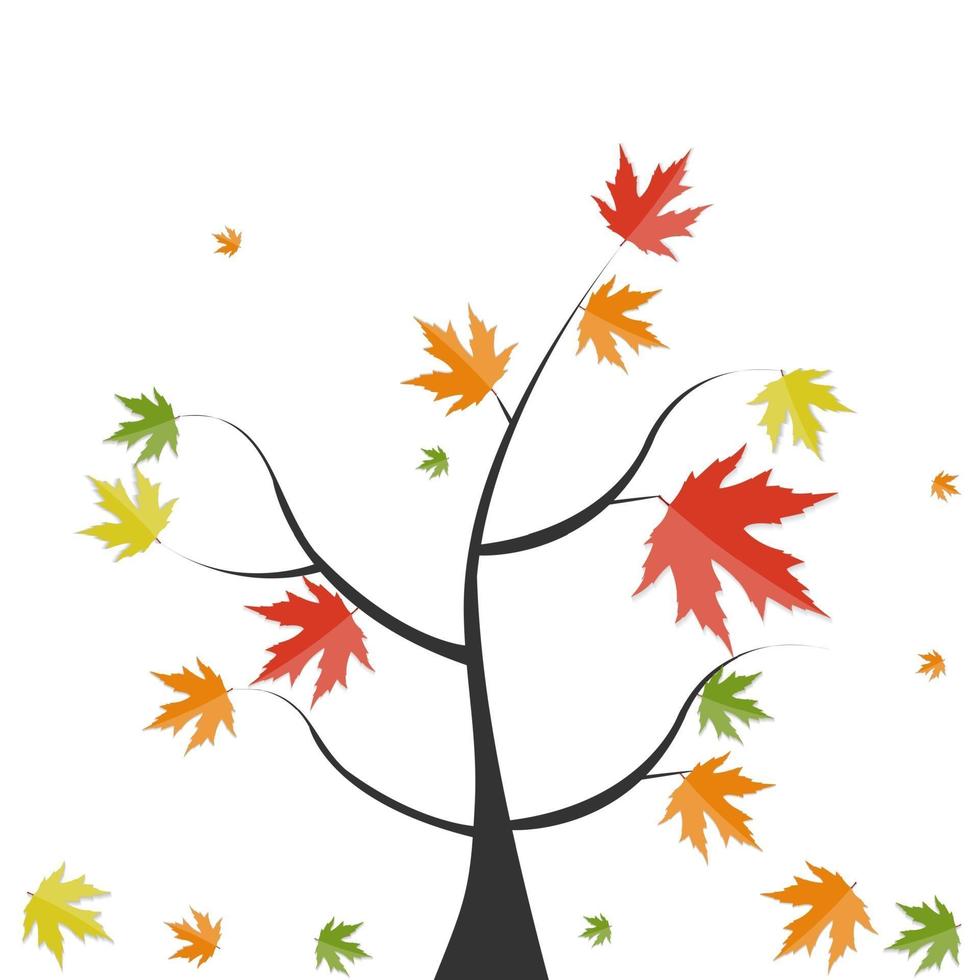Shiny Autumn Natural Tree vector