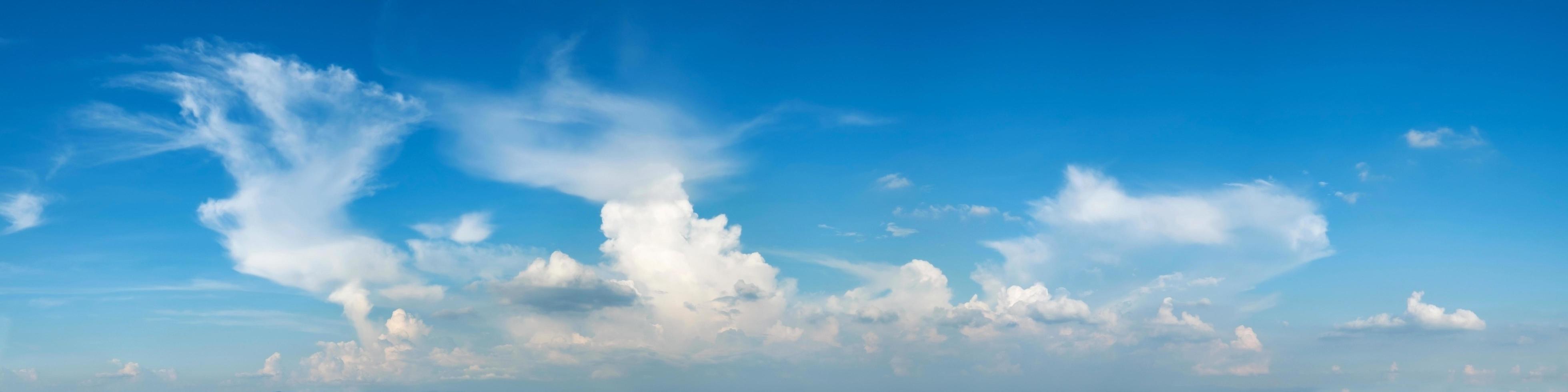 Vibrant color panoramic sky with cloud on a sunny day. photo