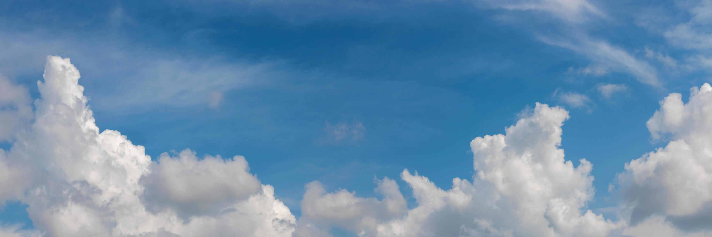 Panoramic sky with cloud on a sunny day. photo