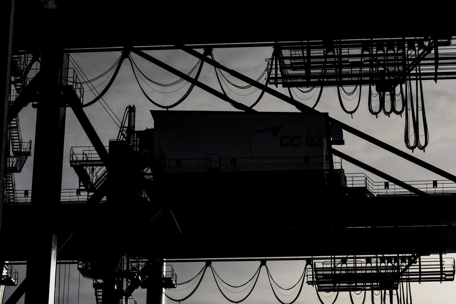 Giant Quay Crane on the port yard photo