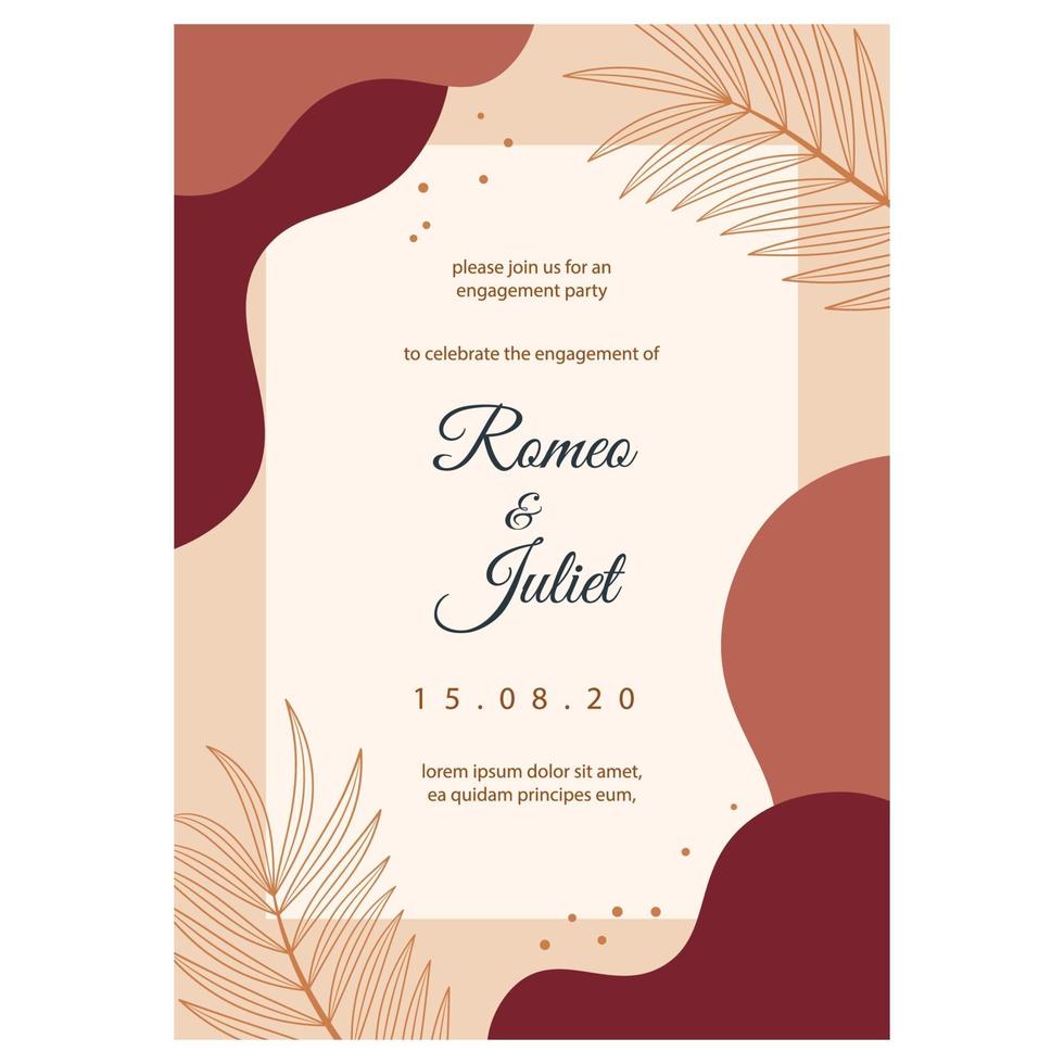 plantilla de invitación de boda vector