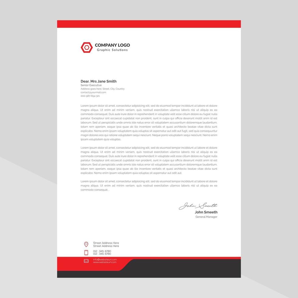 Letterhead Template Design in Minimalist Style vector