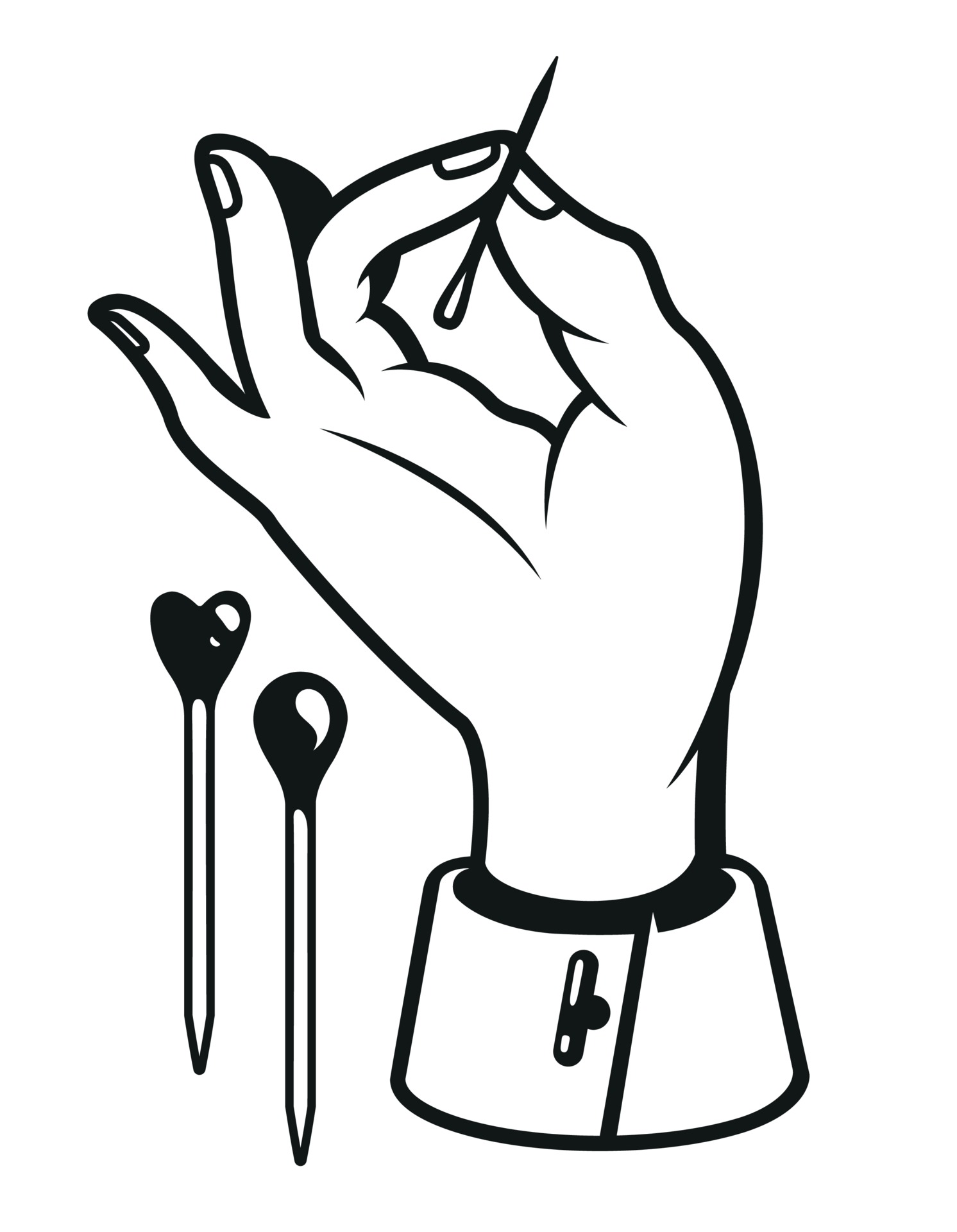 Vector illustration of a hand with a needle 3202593 Vector Art at Vecteezy