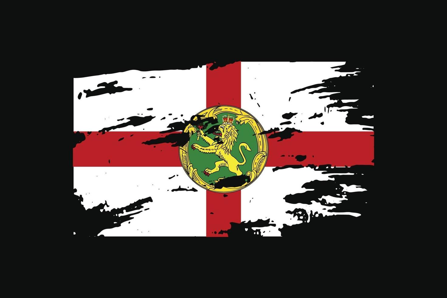 Grunge Style Flag of the Alderney. Vector illustration.