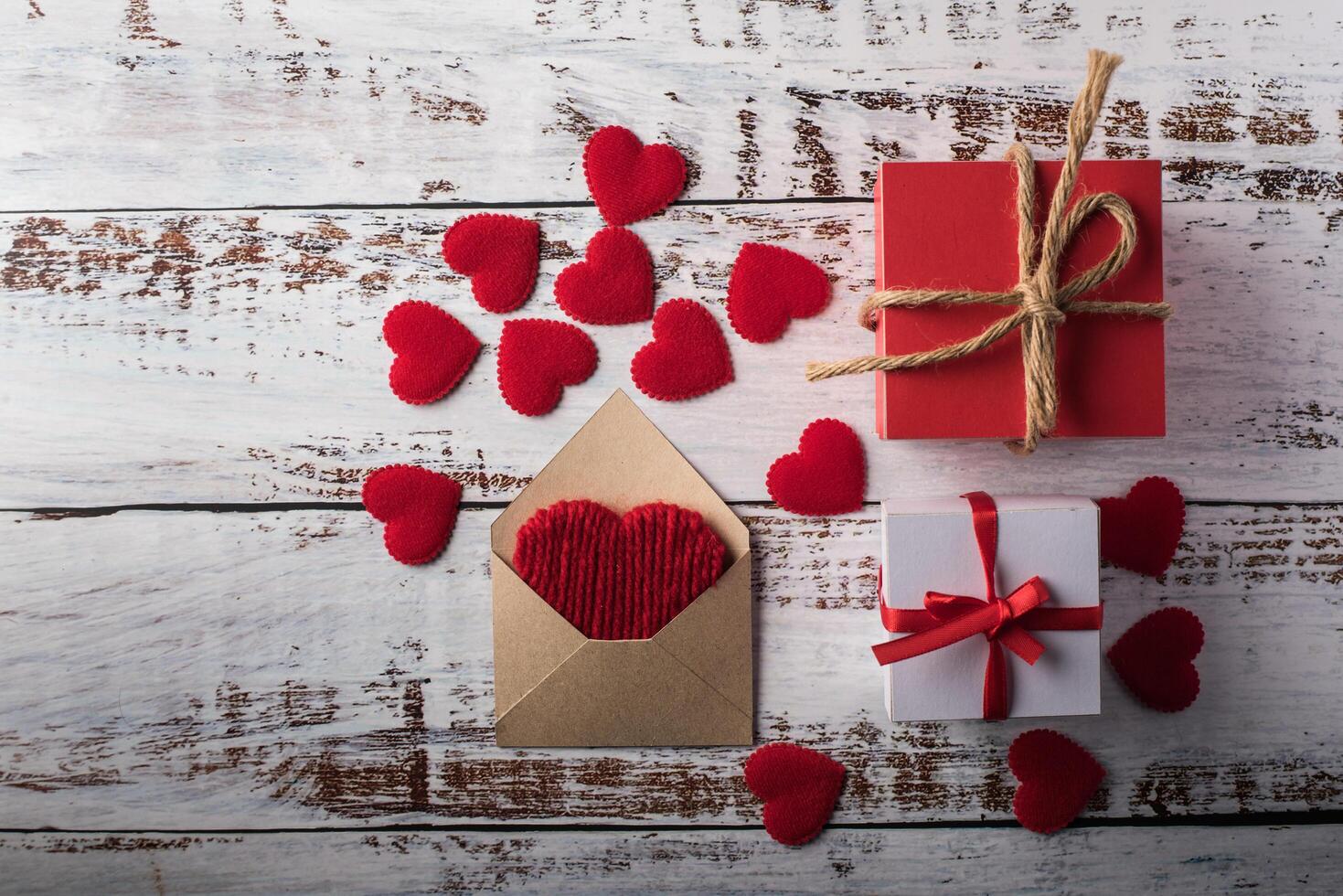 Blank Letter on wood background, valentine's day concept. photo