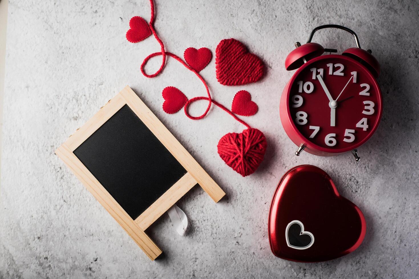 Valentines background with blank Blackboard. photo