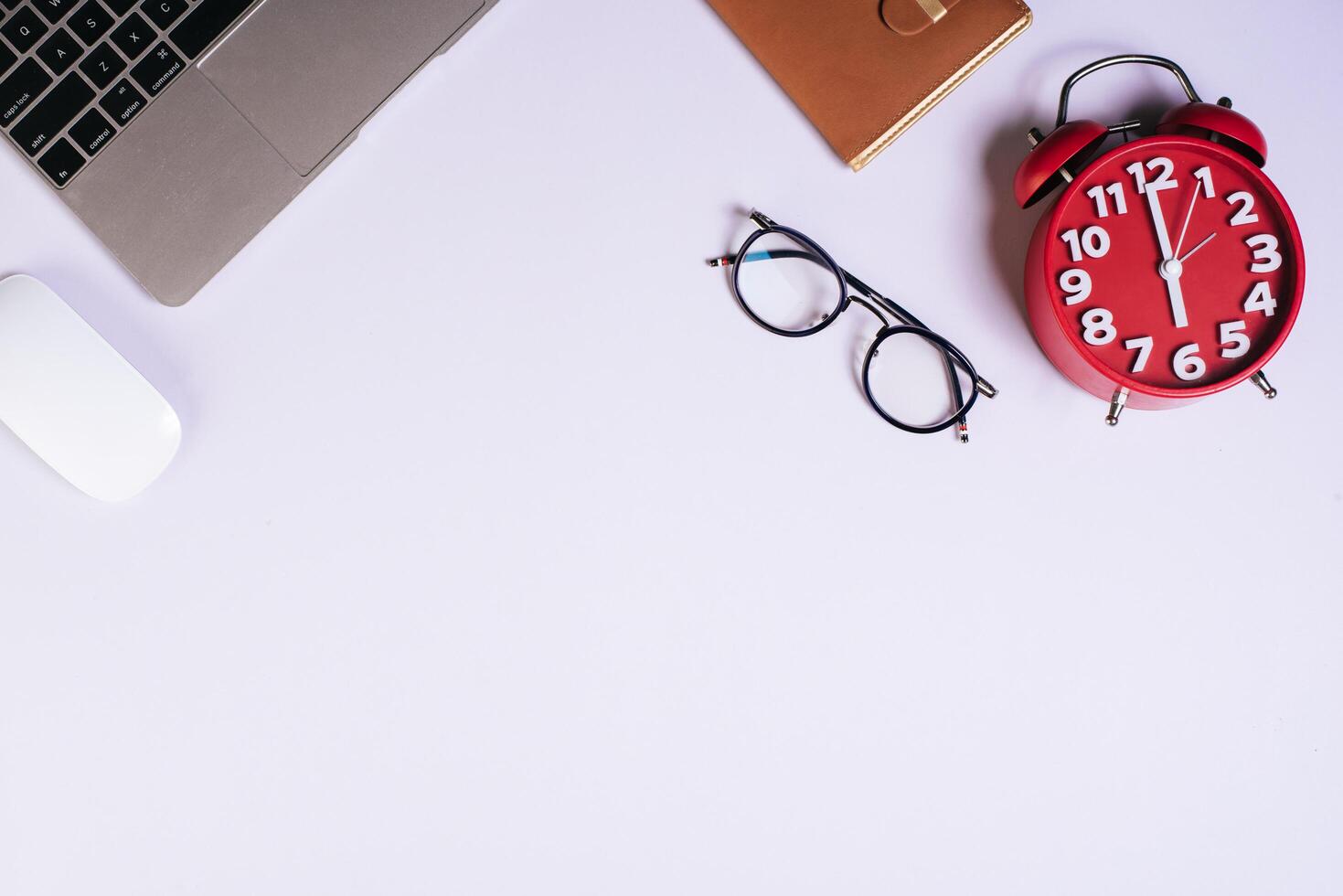 Flat lay, top view office table desk. Workspace background. photo