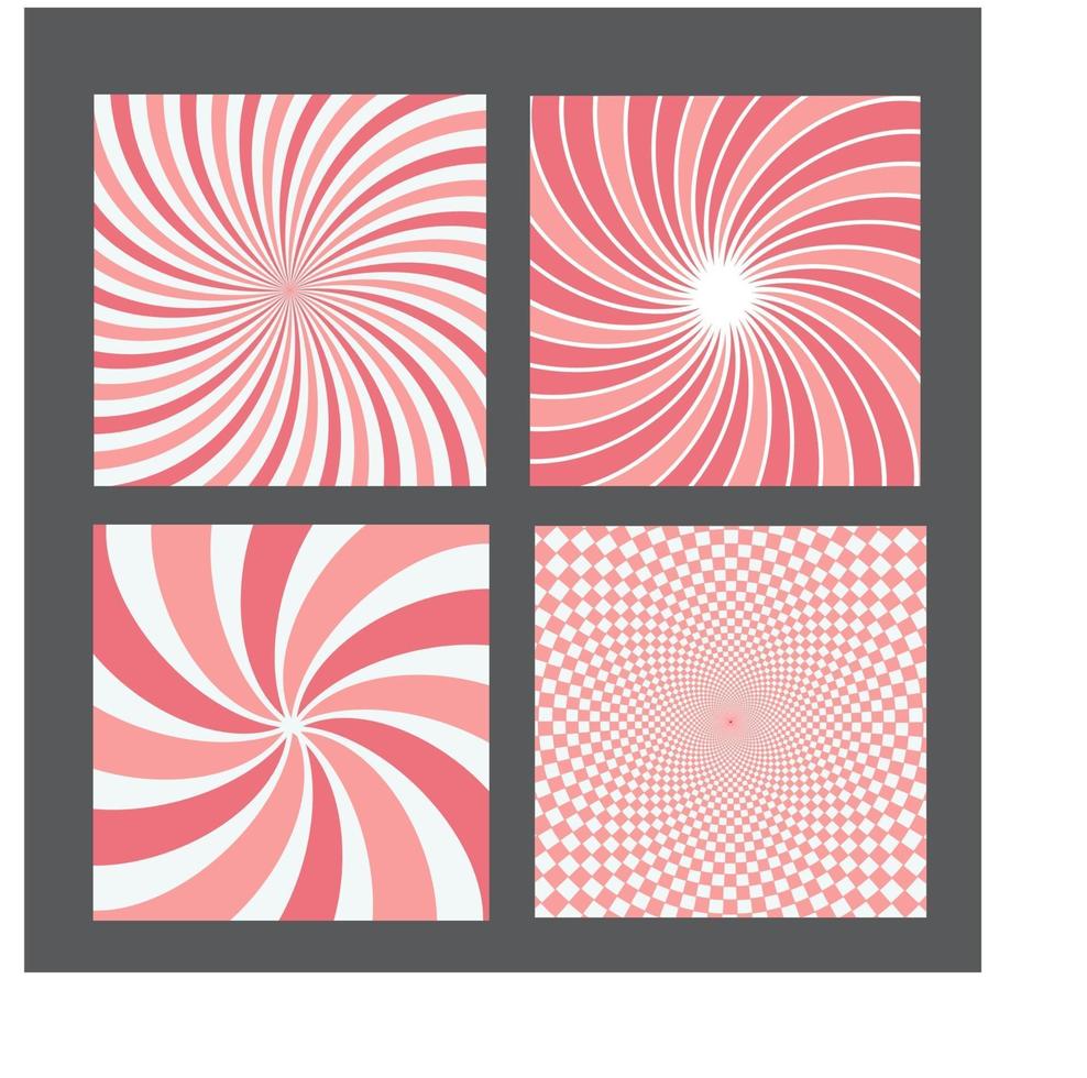retro vintage hypnotic background set. vector illustration