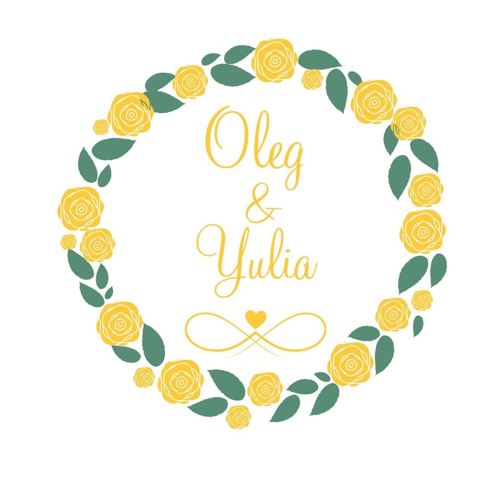 Floral Frame for Wedding and Birthday Card. Vector Illustration