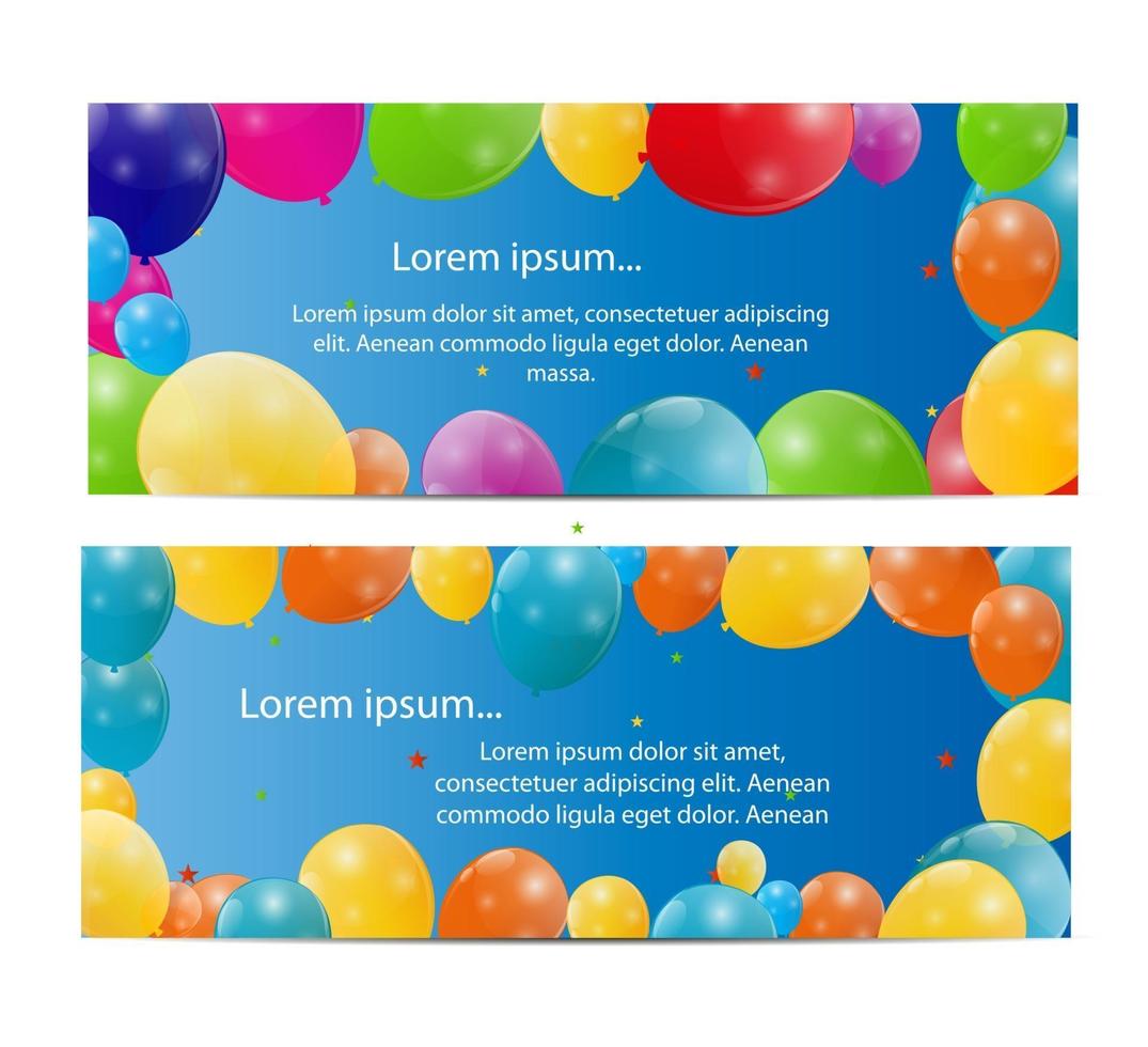 Color glossy balloons card background vector illustration