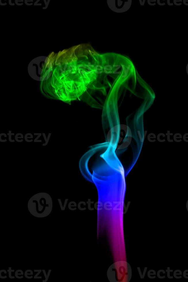 abstract smoke isolated on black background photo