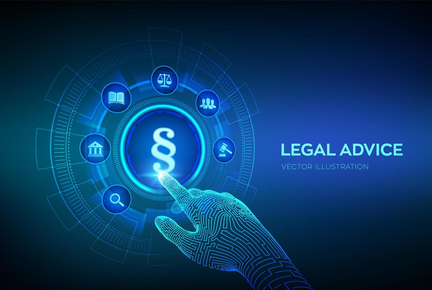 Paragraph as a sign of justice and law. Labor law, Lawyer, vector