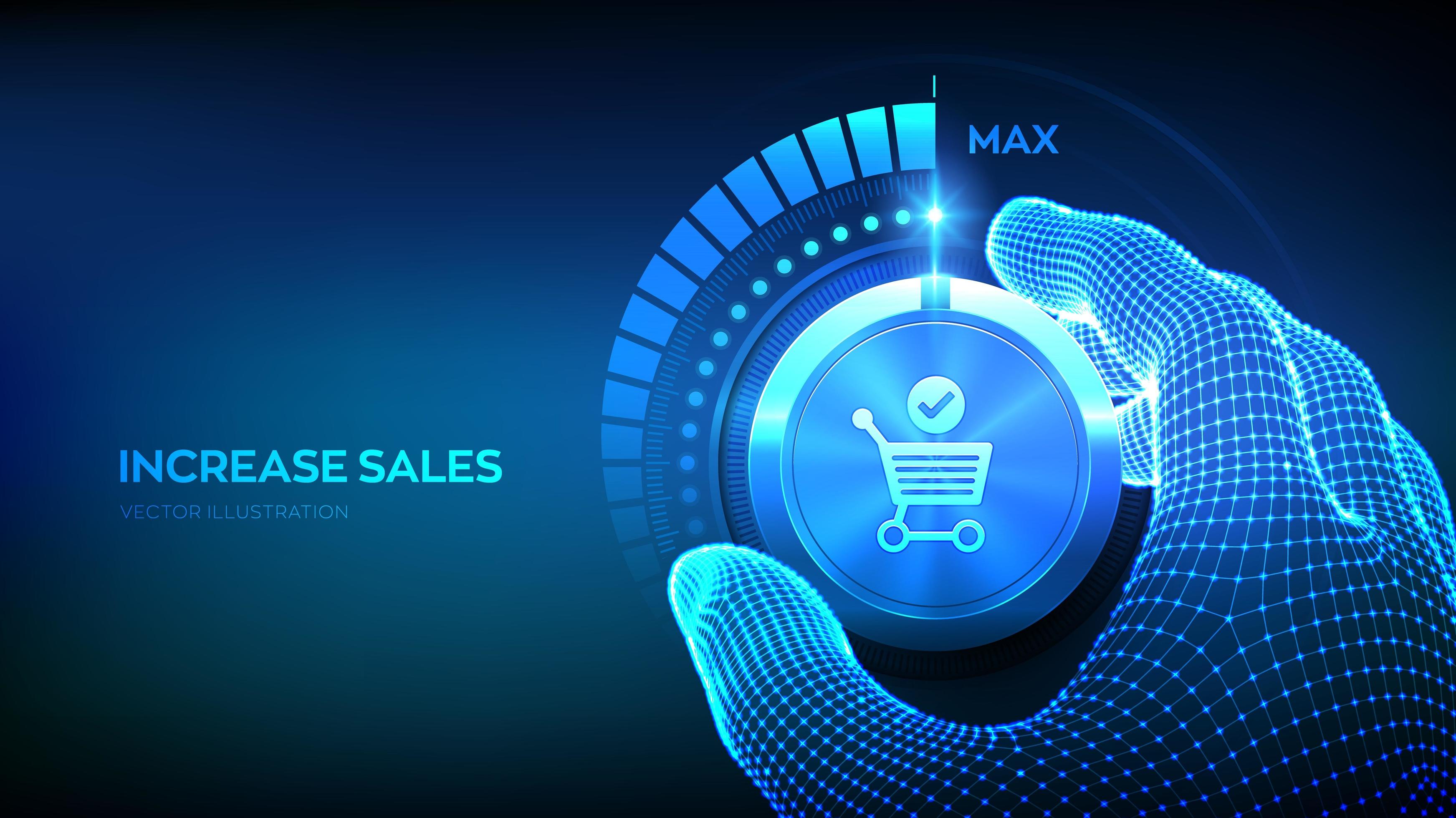 Increasing Sales. Sale volume increase make business grow finance