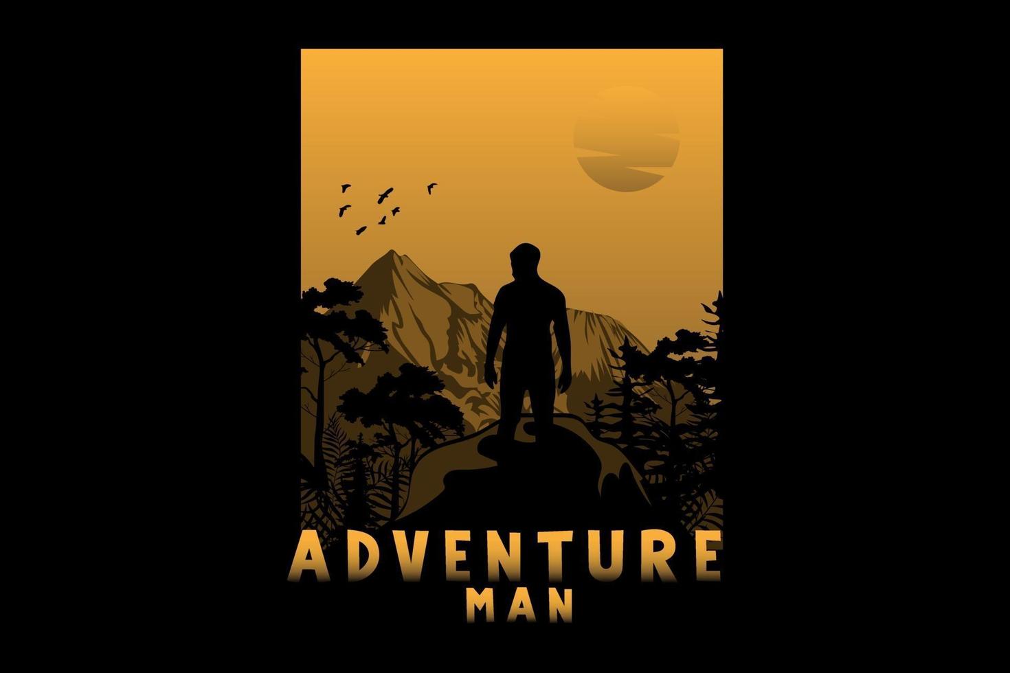 diseño de silueta de hombre de aventura vector