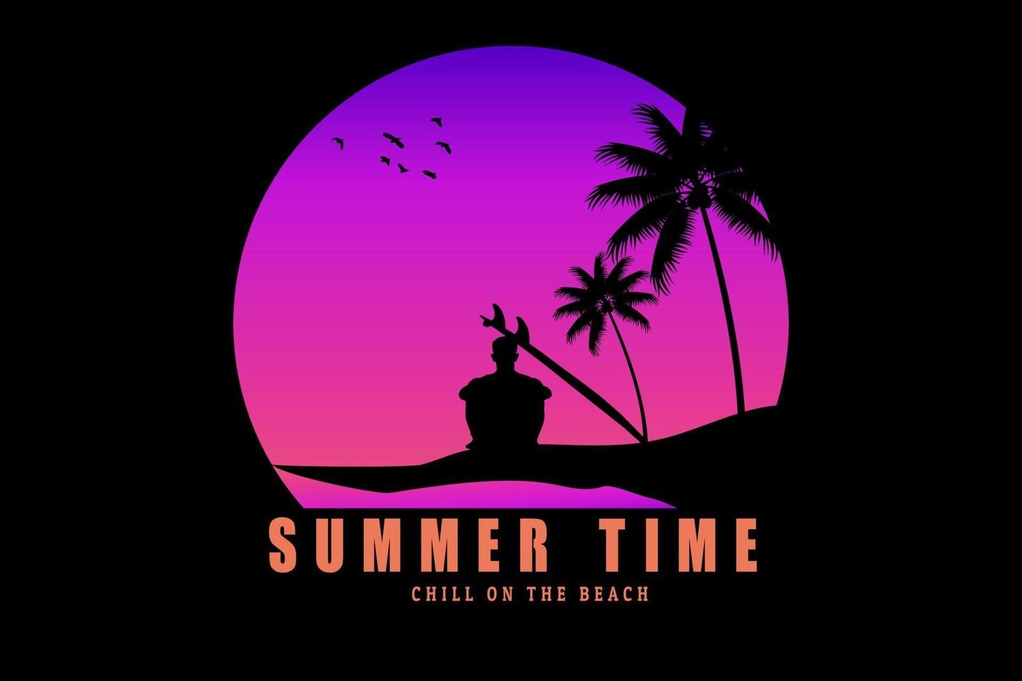 Summer time silhouette design vector