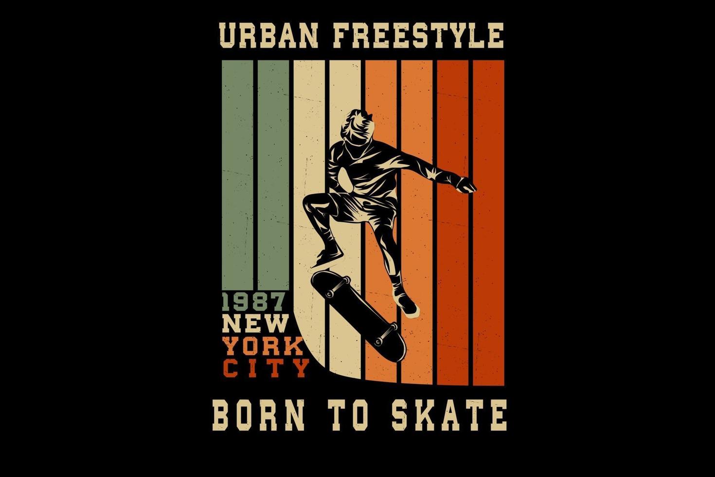 Born to skate silhouette design vector