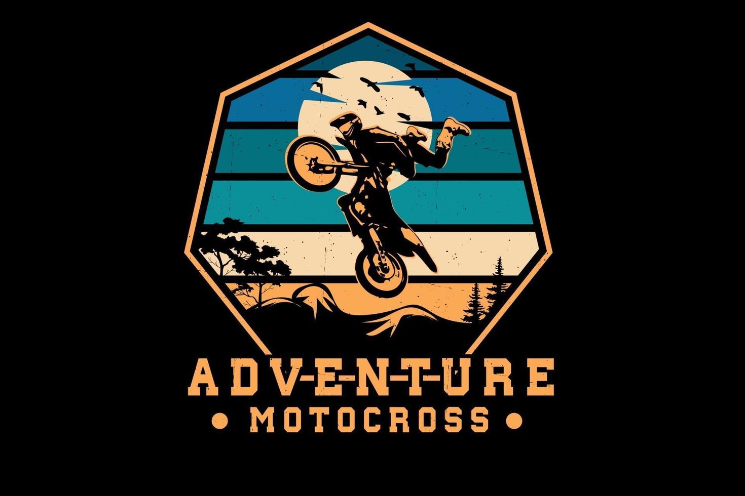 diseño de silueta de motocross de aventura vector