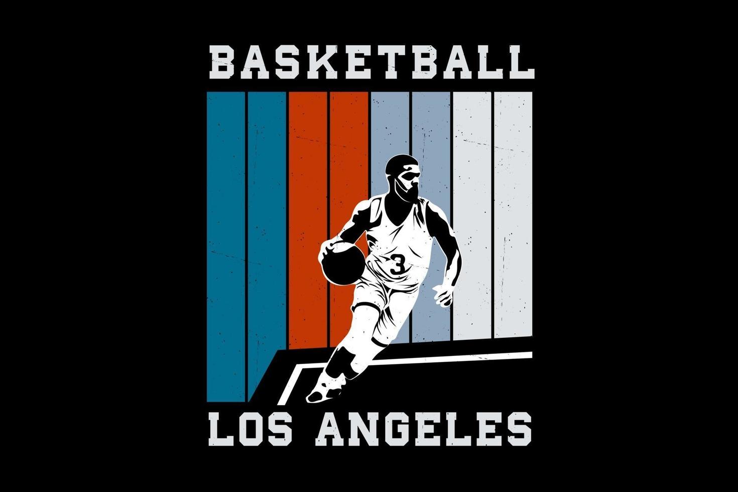 Basketball los angeles silhouette design vector