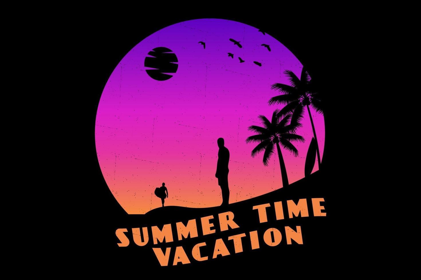 Summer time silhouette design vector