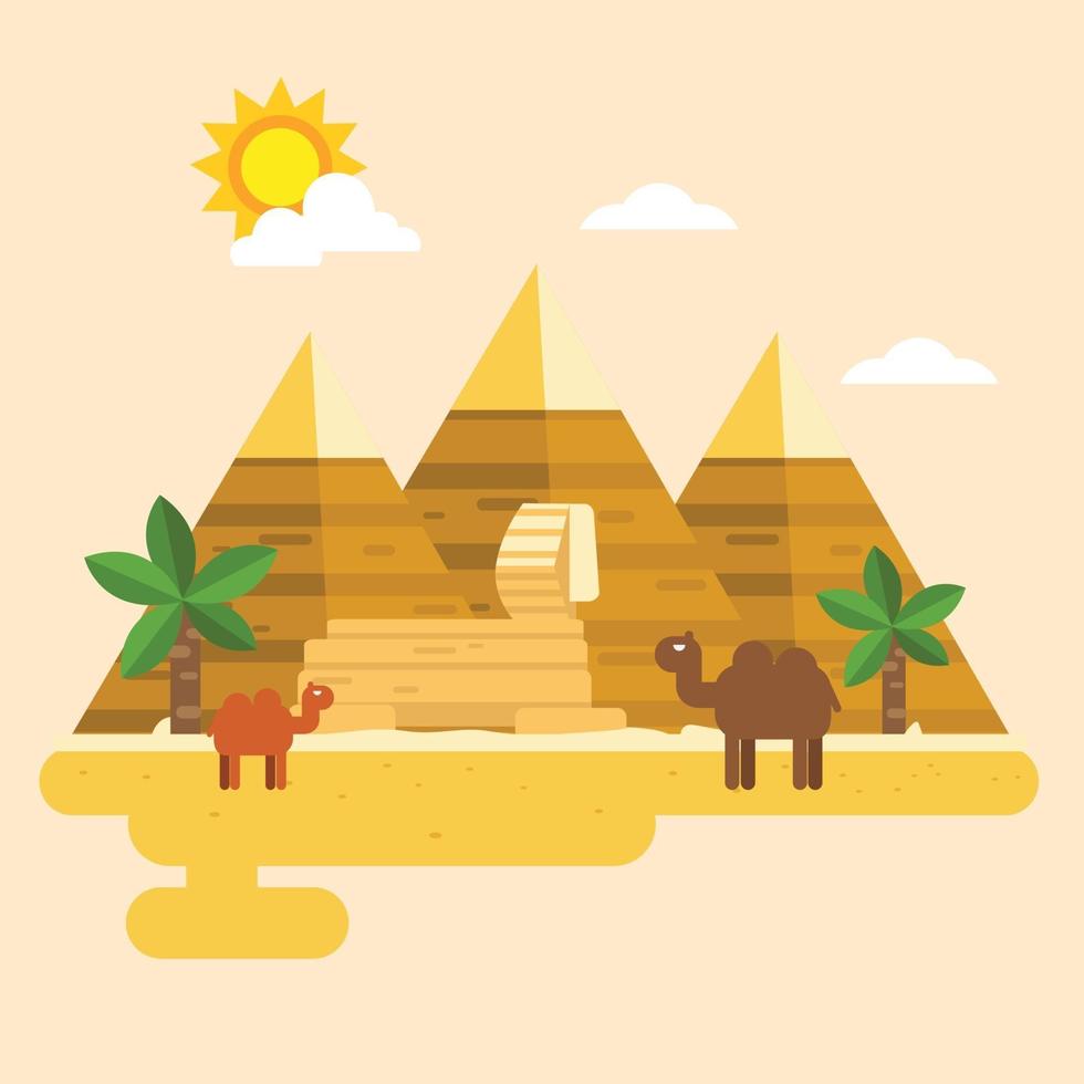 vector de egipto y pirámide