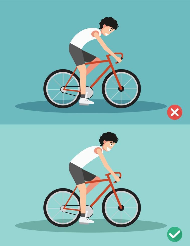 mejores y peores posiciones para andar en bicicleta vector
