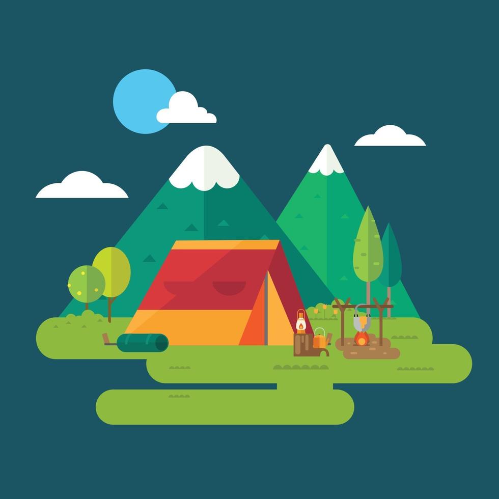 Hiking and camping vector