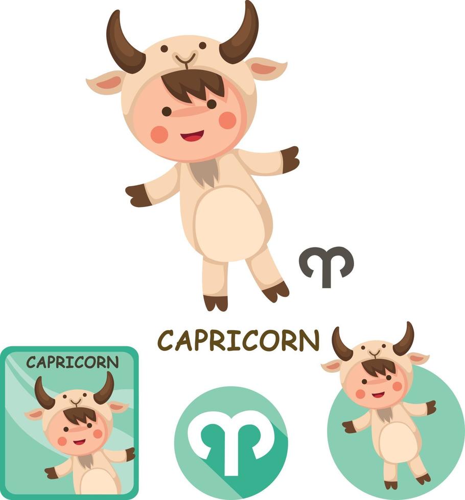 capricorn vector collection. zodiac signs