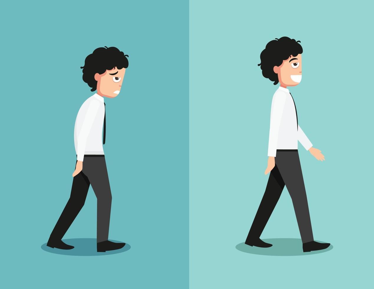 Best and worst positions for walk, illustration vector