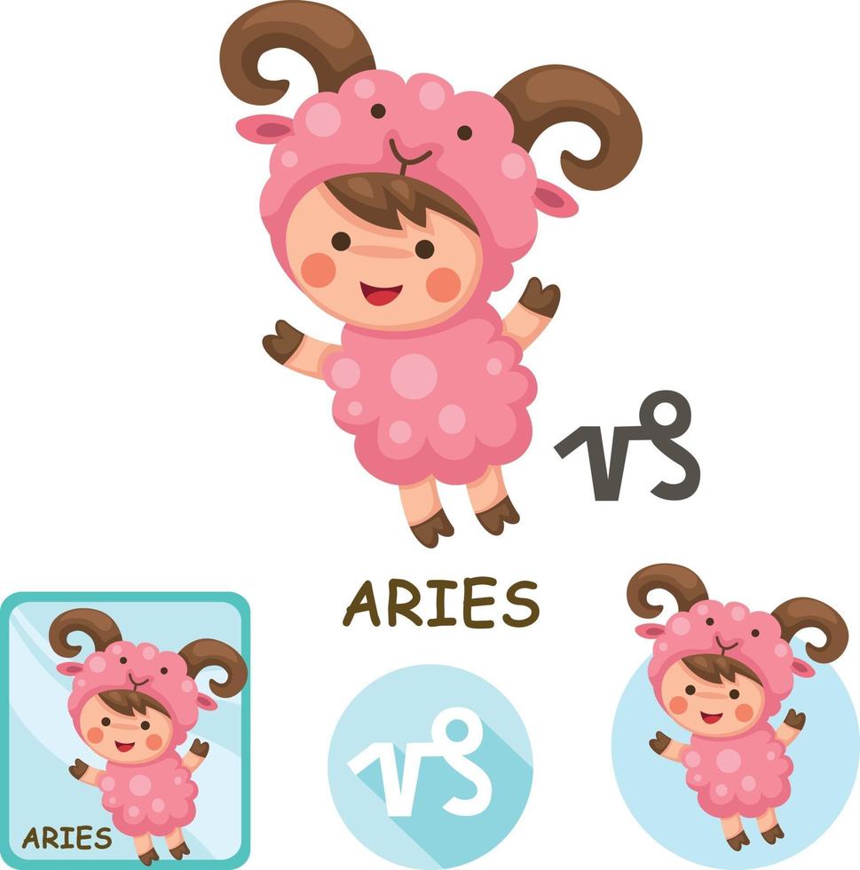 aries vector collection. zodiac signs