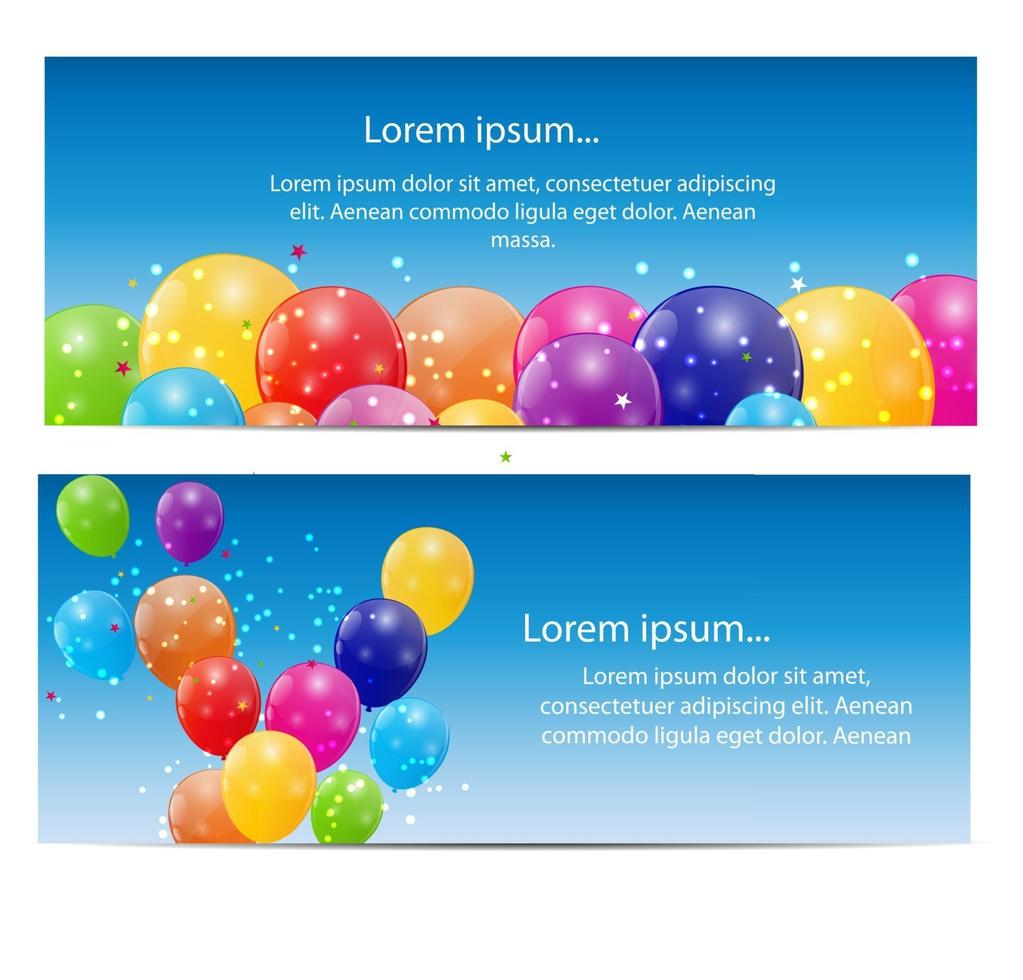 Color glossy balloons card background vector illustration