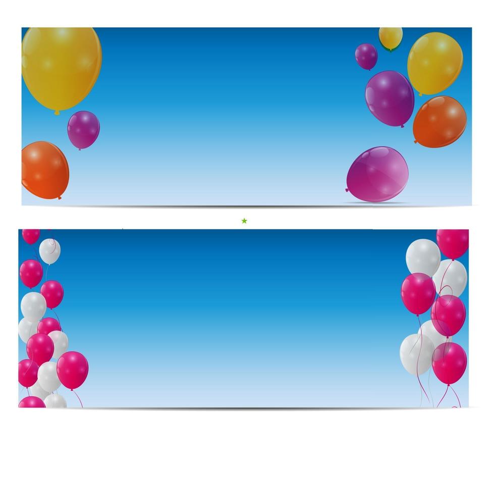 Color glossy balloons card background vector illustration