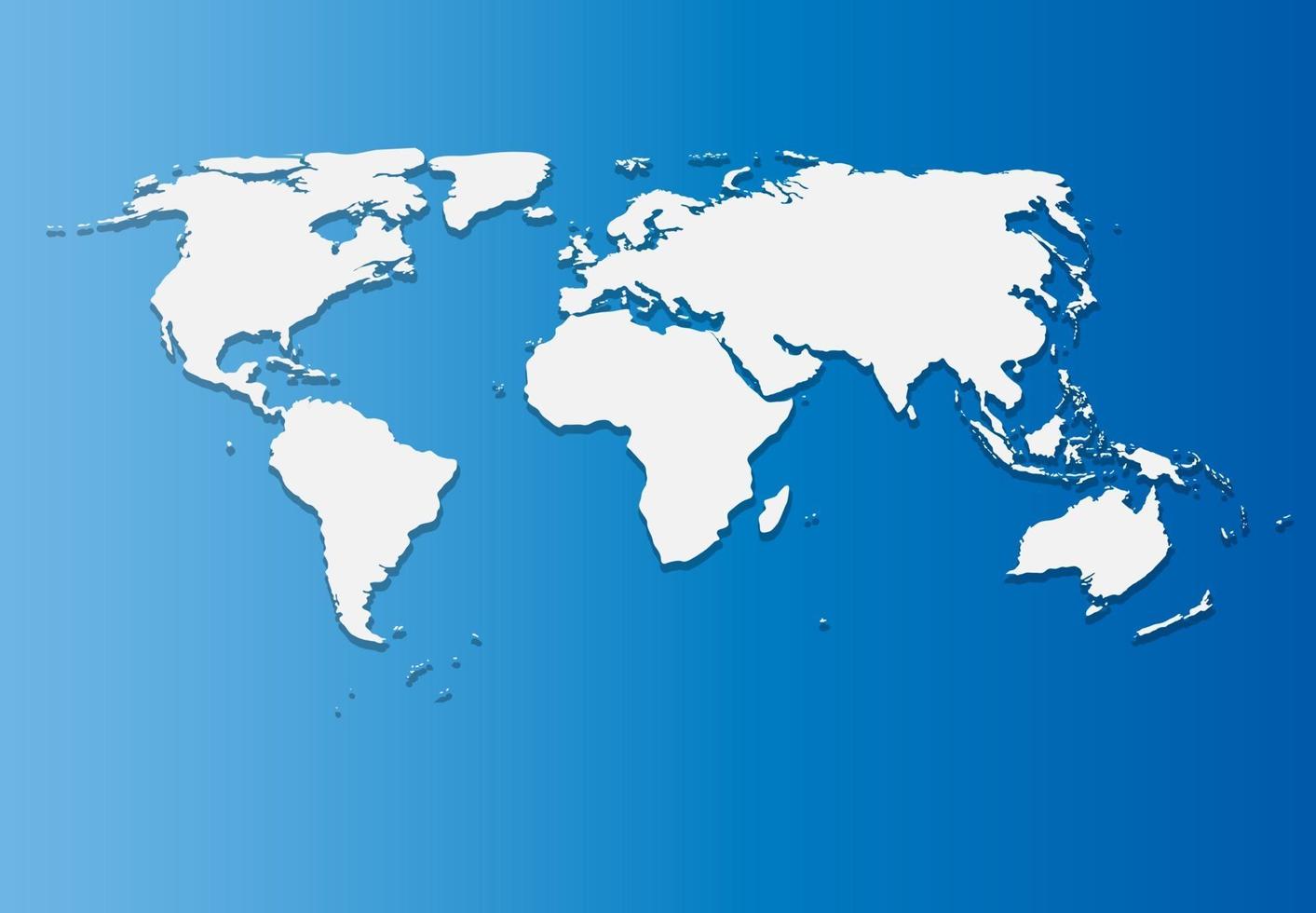 Paper World Map on Blue Background Vector Illustration