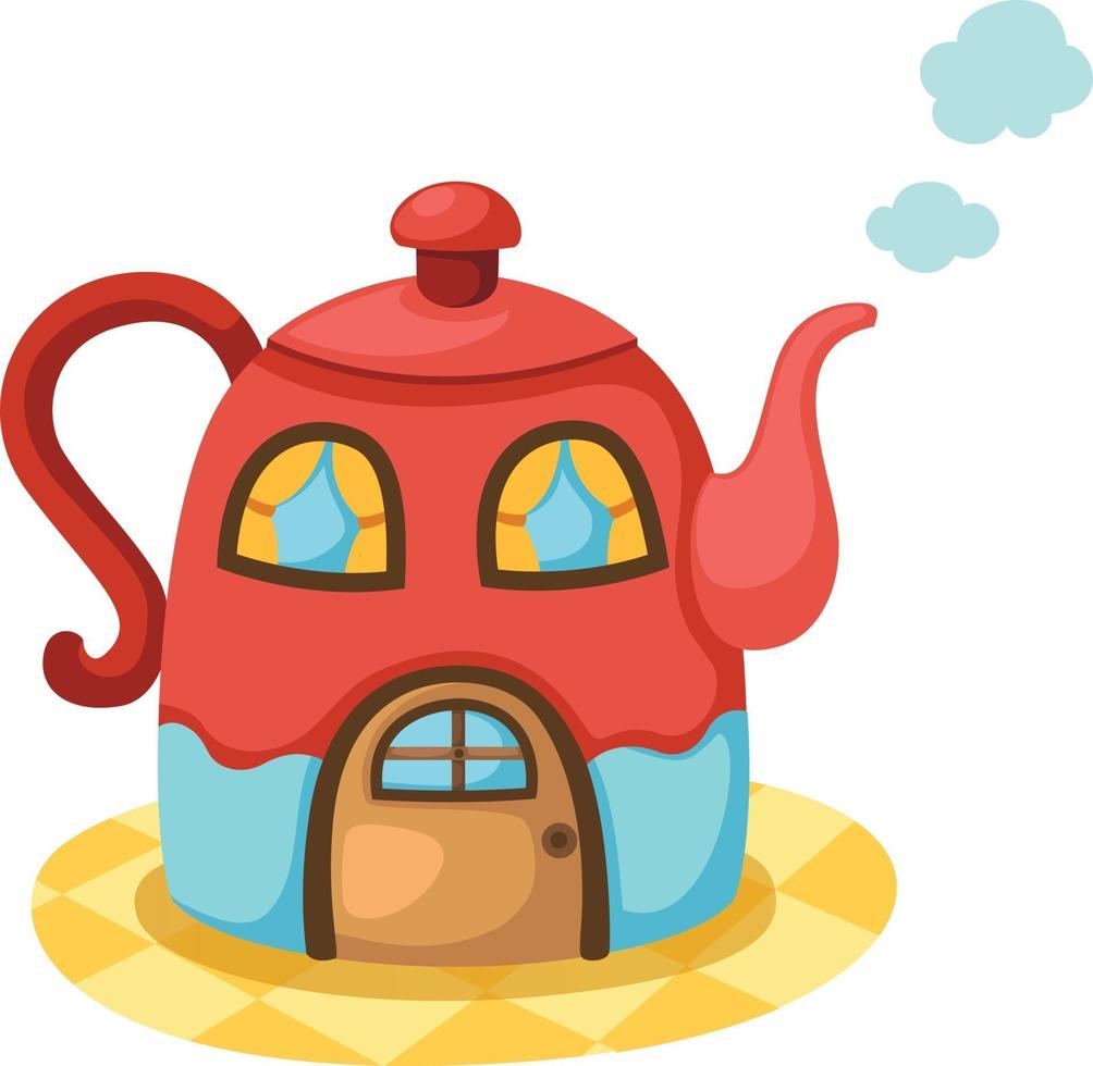 tea pot house.vector vector