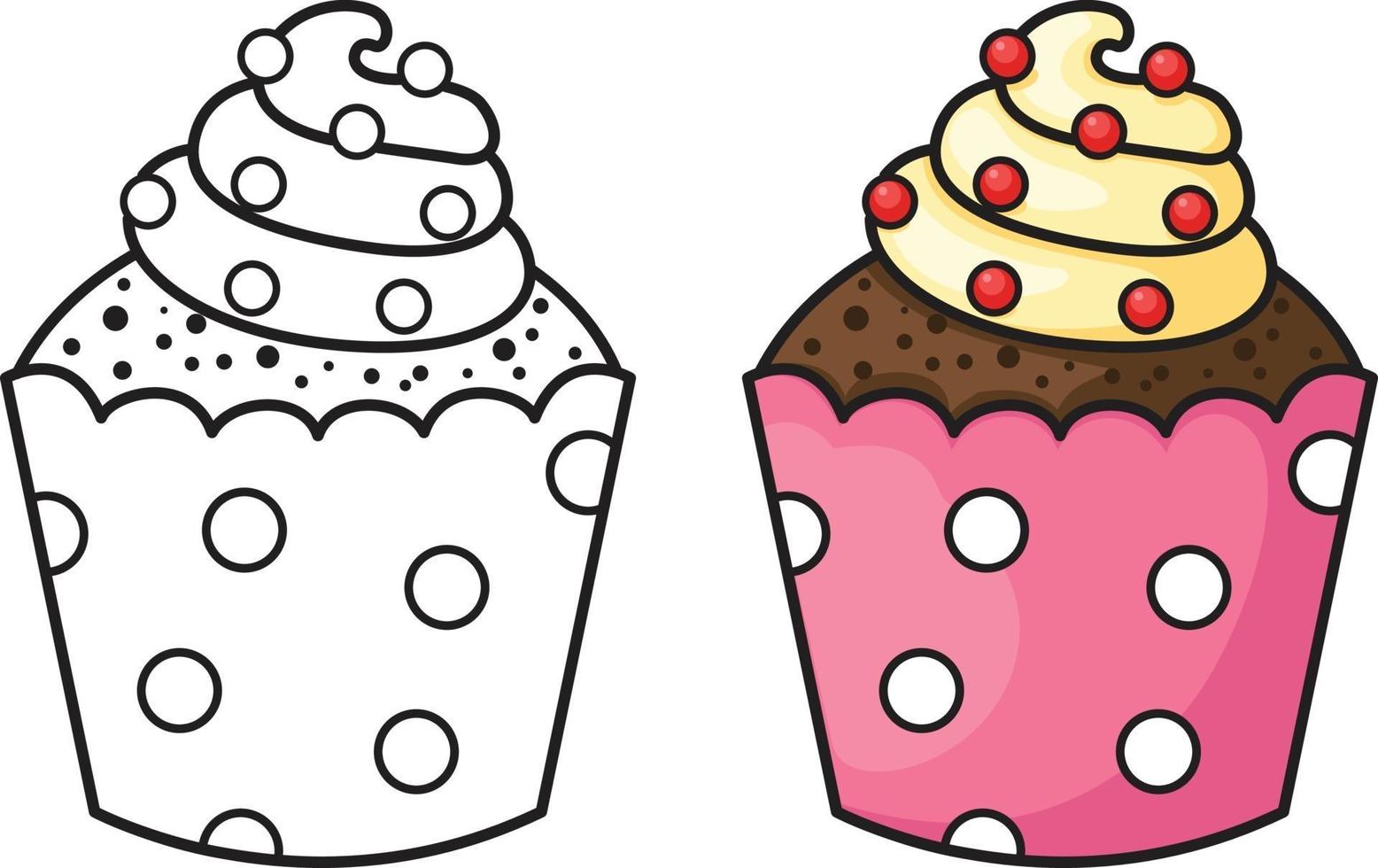 dos cupcakes vector