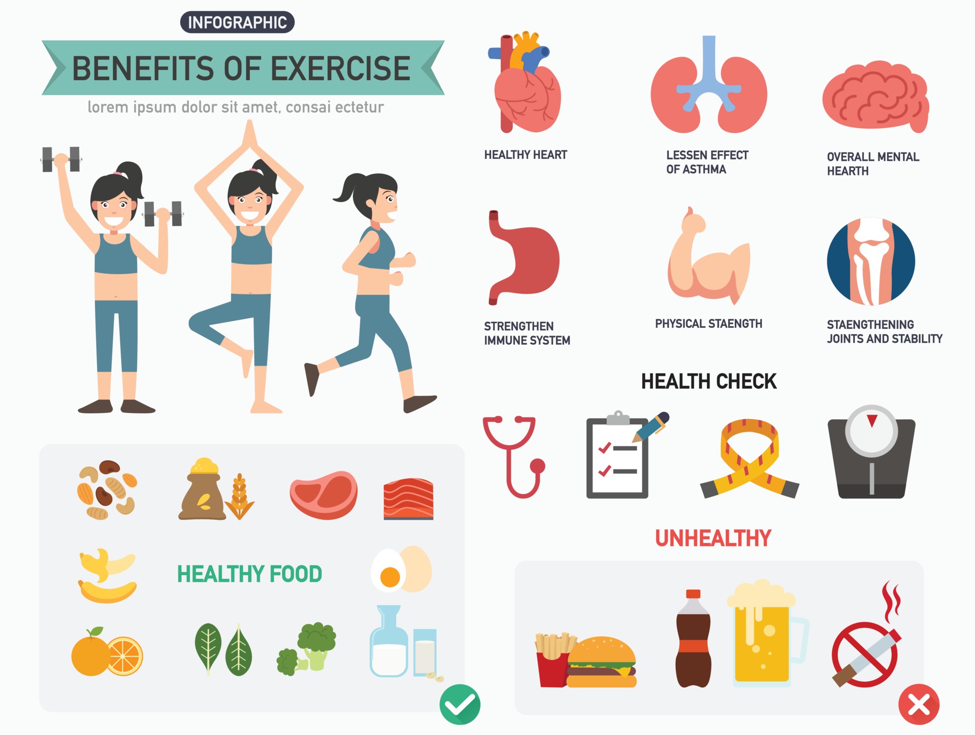 Benefits Of Exercise Infographics 3204181 Vector Art At Vecteezy