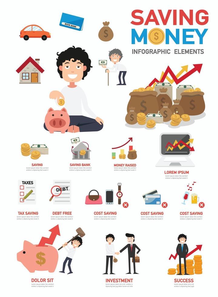 Saving money infographics vector