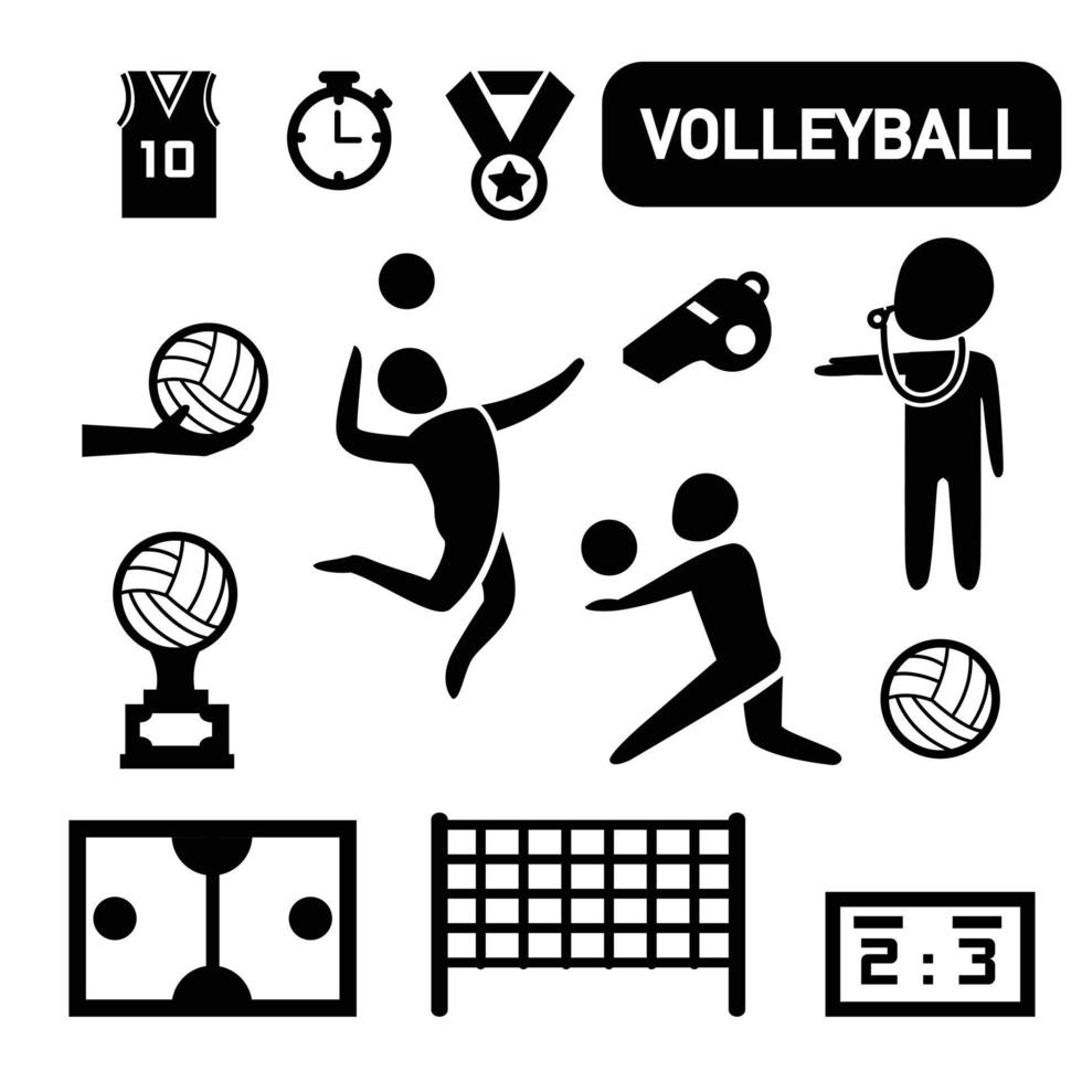 icono de voleibol aislado vector