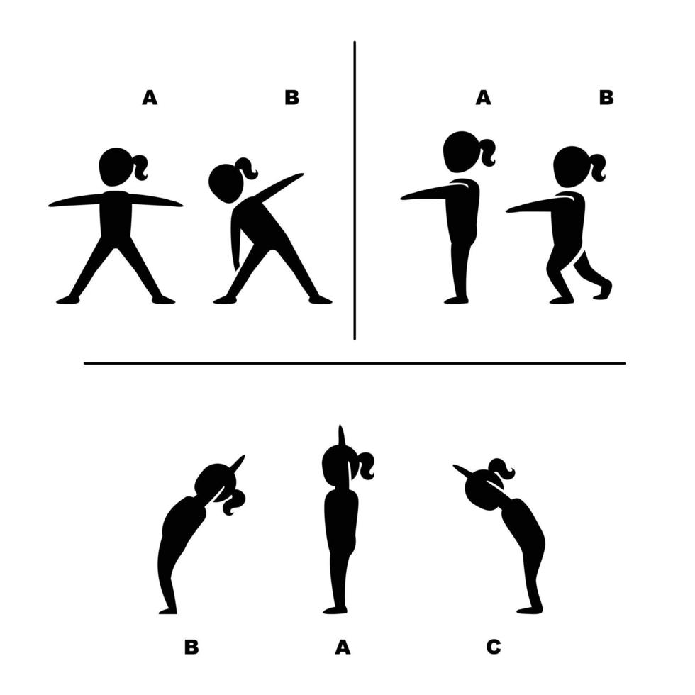 exercise poses for healthy pictograms illustration vector